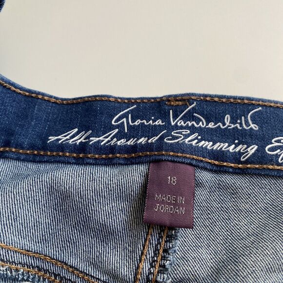 Gloria Vanderbilt Capri Jeans Womens Plus Size 18 Amanda Blue Stretch Straight - Picture 6 of 8